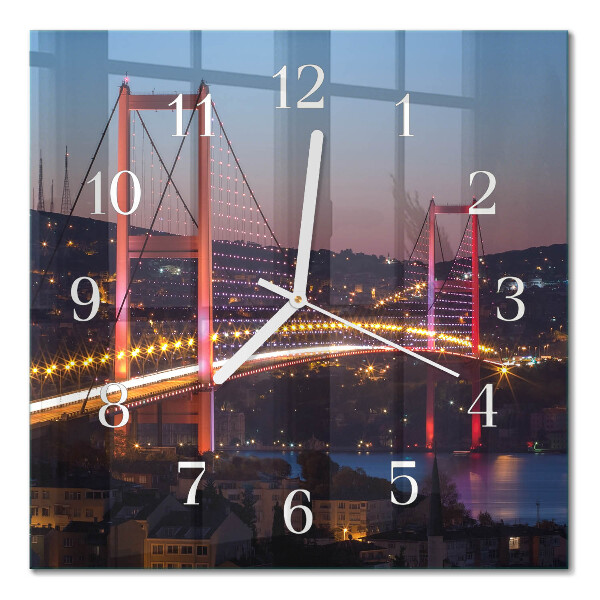 Glass clock square Bridge
