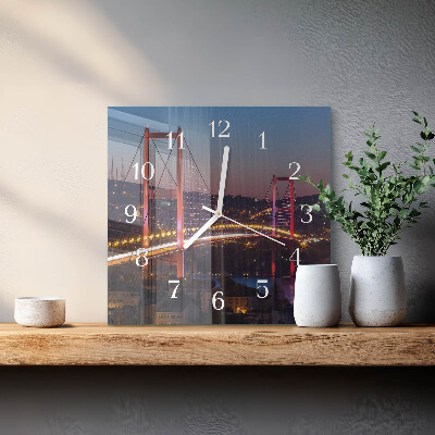 Glass clock square Bridge