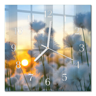 Glass clock square Cotton