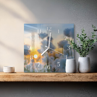 Glass clock square Cotton