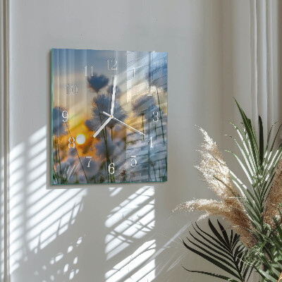 Glass clock square Cotton