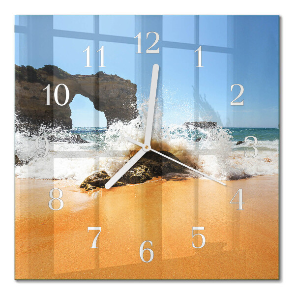 Square kitchen clock Beach