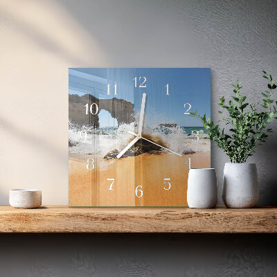 Square kitchen clock Beach