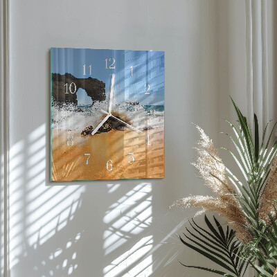 Square kitchen clock Beach