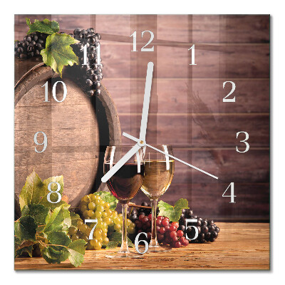 Square kitchen clock Grapes