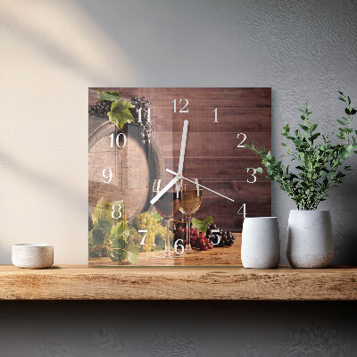 Square kitchen clock Grapes