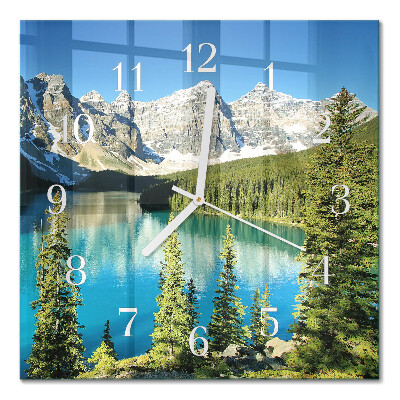 Square wall clock Mountains nature