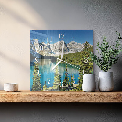 Square wall clock Mountains nature