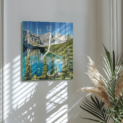 Square wall clock Mountains nature