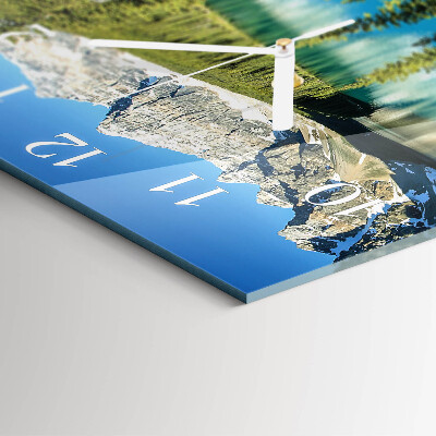 Square wall clock Mountains nature