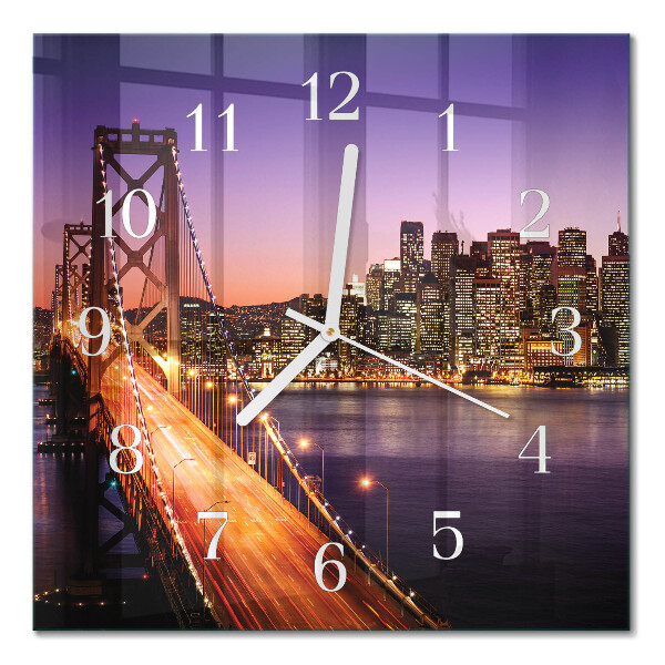 Square kitchen clock City of bridges