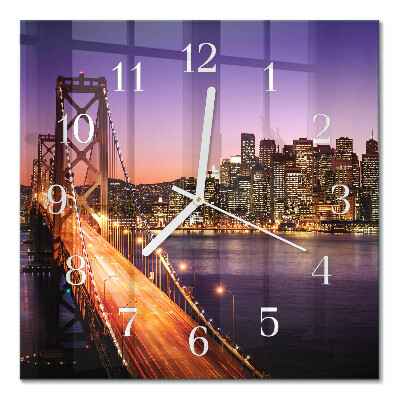 Square kitchen clock City of bridges