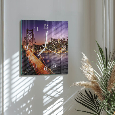 Square kitchen clock City of bridges