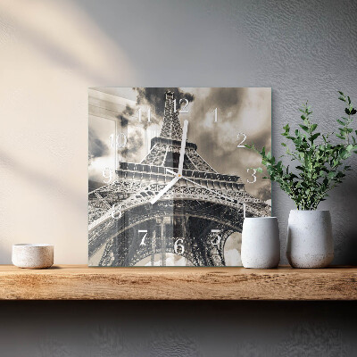 Square kitchen clock Eiffel tower