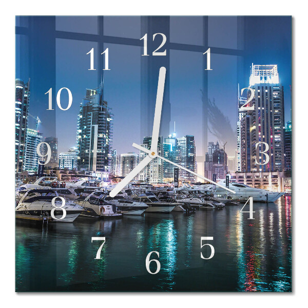 Glass clock square Horizon