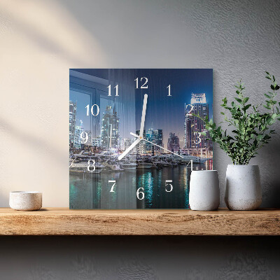 Glass clock square Horizon