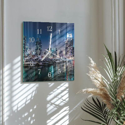 Glass clock square Horizon