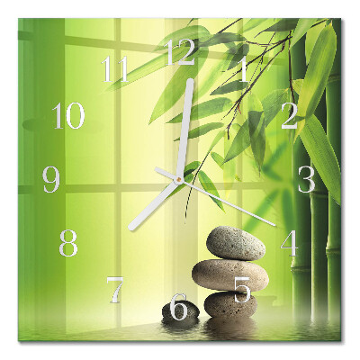 Glass clock square Stones