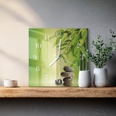 Glass clock square Stones