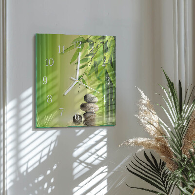 Glass clock square Stones