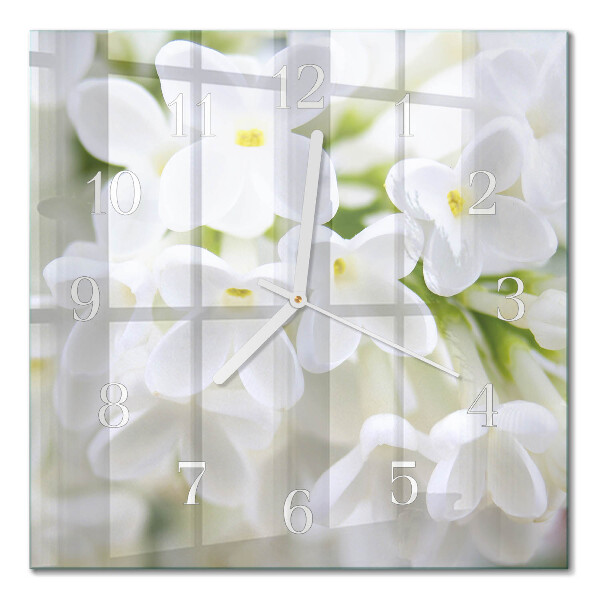 Square wall clock Flowers