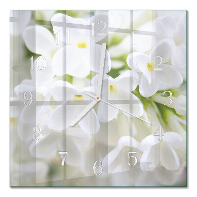Square wall clock Flowers