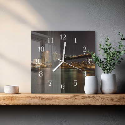 Glass clock square Horizon