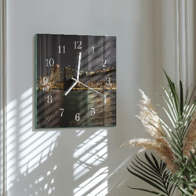 Glass clock square Horizon