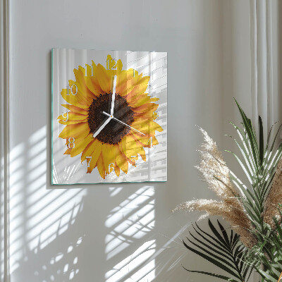 Square kitchen clock Sunflower