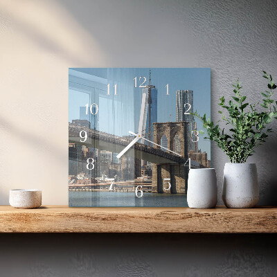 Glass clock square Horizon