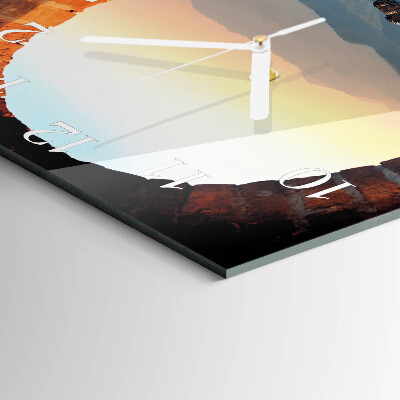 Glass wall clock square Great wall of china