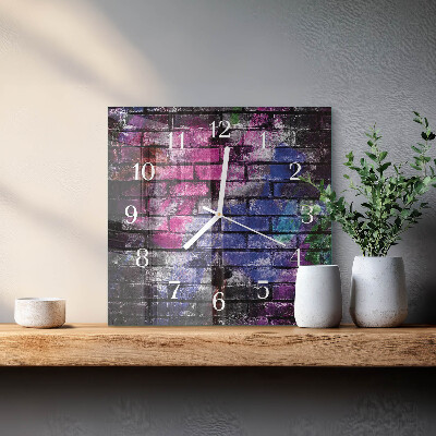Square kitchen clock Brick