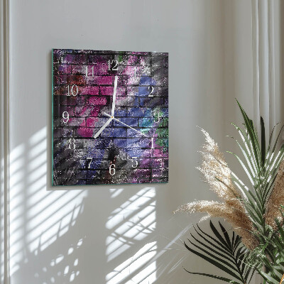 Square kitchen clock Brick