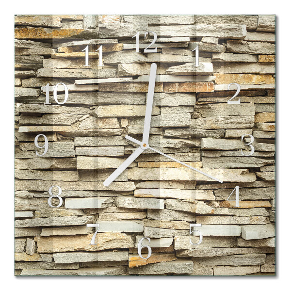 Glass clock square Stones