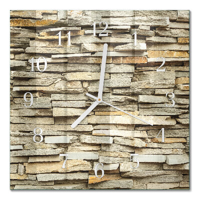 Glass clock square Stones