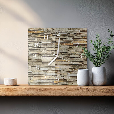 Glass clock square Stones