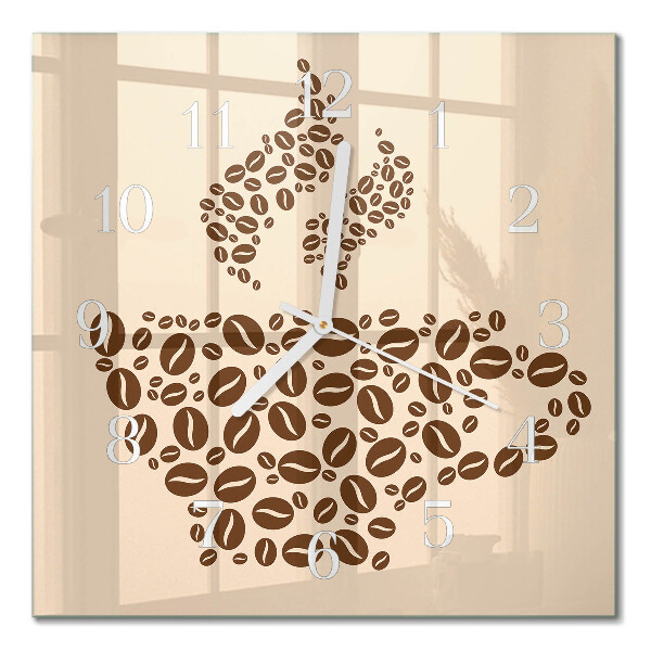Glass wall clock square Coffee