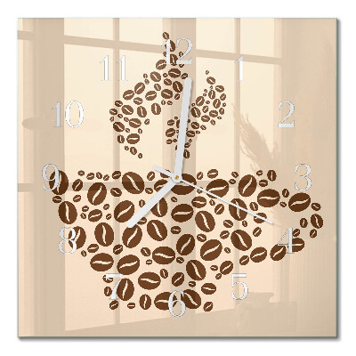 Glass wall clock square Coffee
