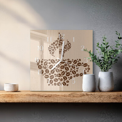 Glass wall clock square Coffee