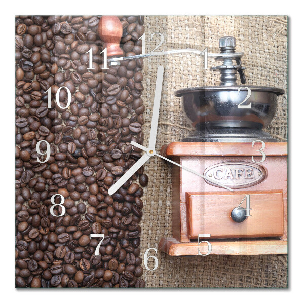 Square kitchen clock Coffee grinder