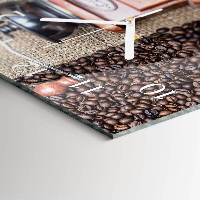Square kitchen clock Coffee grinder