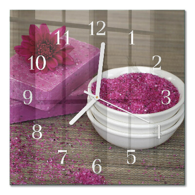 Square wall clock Flower