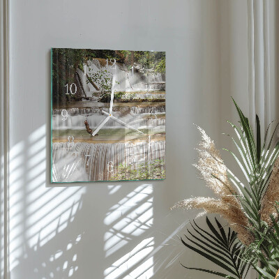 Glass wall clock square Cascade