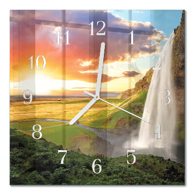 Square wall clock Waterfall