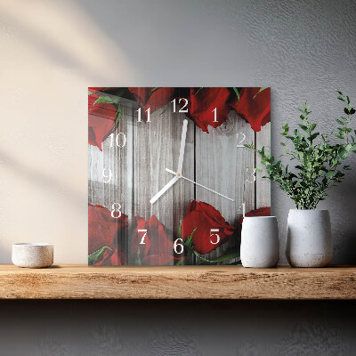 Square kitchen clock Rose tablets