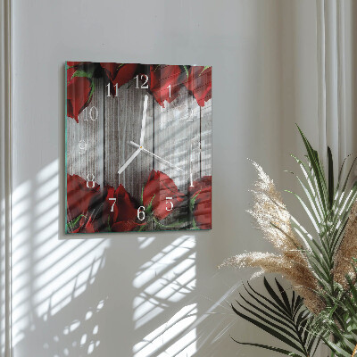 Square kitchen clock Rose tablets