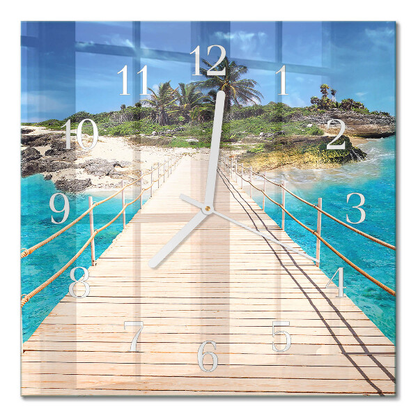 Square kitchen clock Bridge on the island