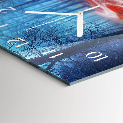 Glass clock square Forest path