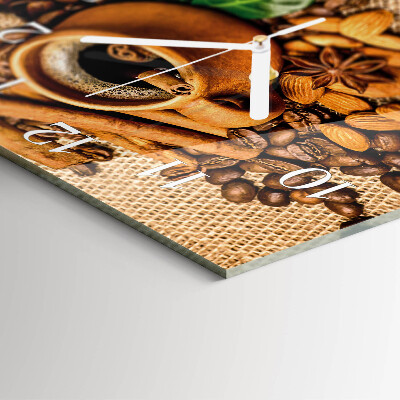 Square wall clock Cinnamon almonds
