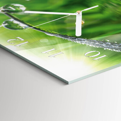 Square wall clock Dew drops